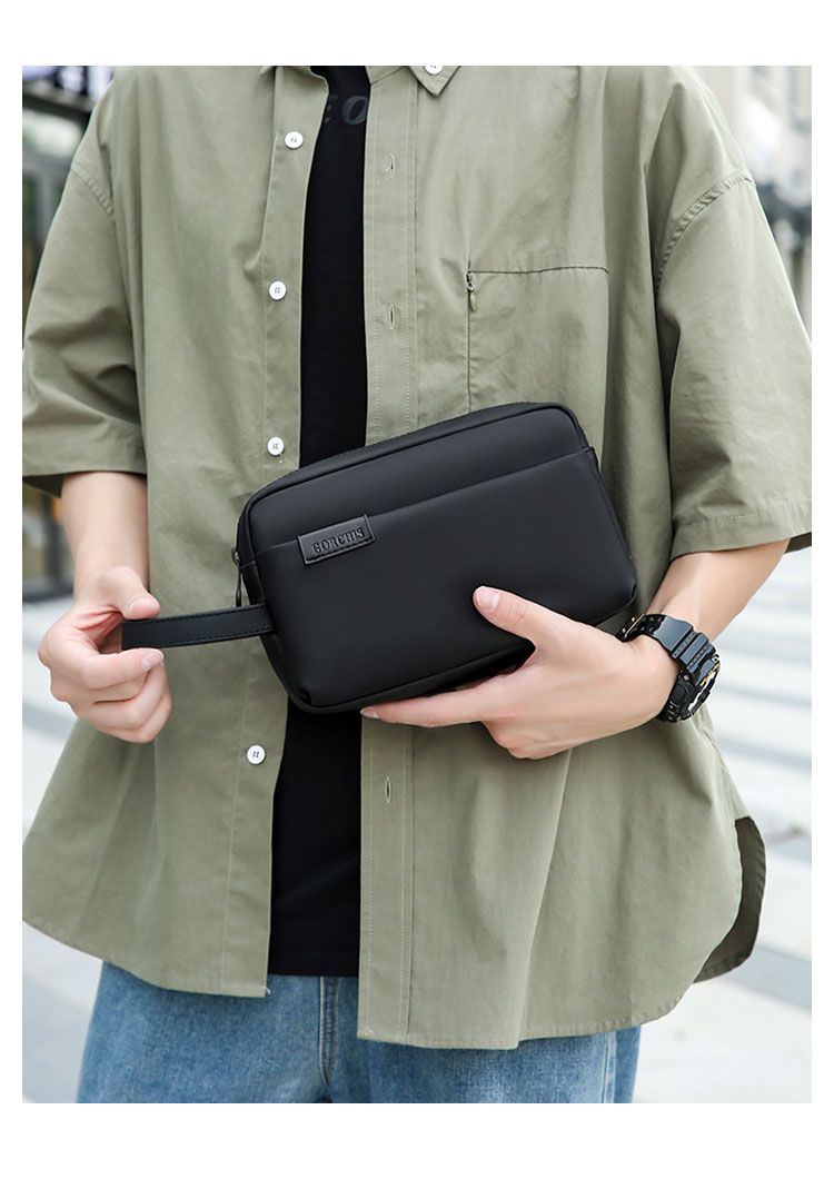 Whatna  セカンドバッグ メンズ クラッチ バッグ 防水性が高いボックス型 軽くて持 ハンドバッグ手持ちバッグ 手提げバッグ 化粧バッグフォーマル 結婚式 葬式 冠婚葬祭 パーティー バッグ-10