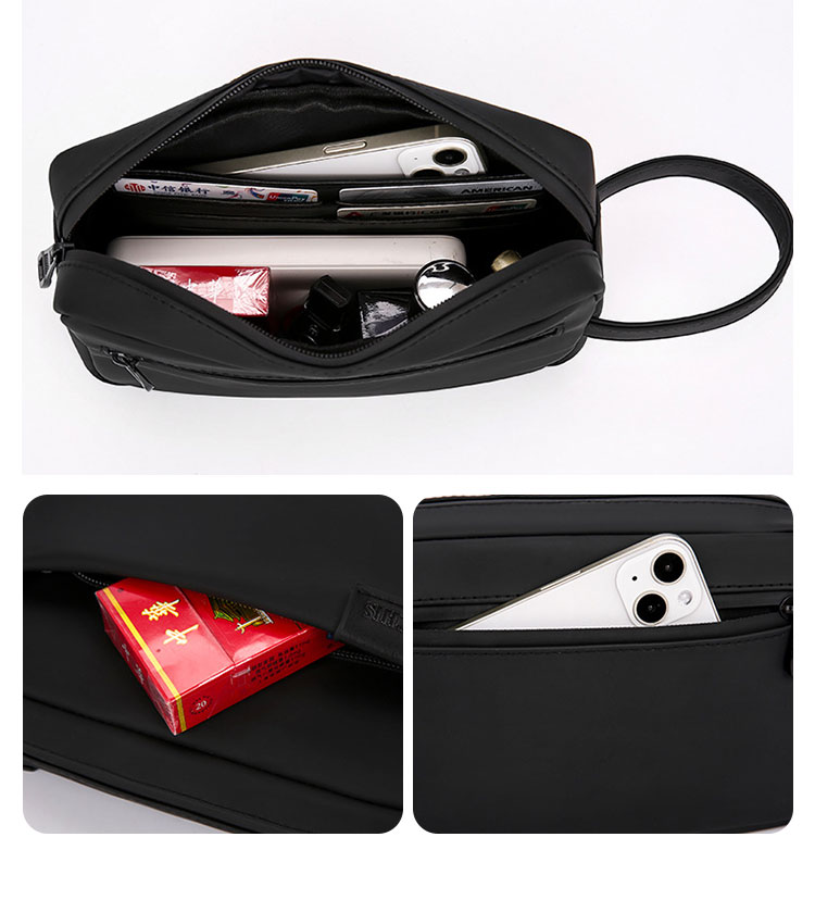 Whatna  セカンドバッグ メンズ クラッチ バッグ 防水性が高いボックス型 軽くて持 ハンドバッグ手持ちバッグ 手提げバッグ 化粧バッグフォーマル 結婚式 葬式 冠婚葬祭 パーティー バッグ-8