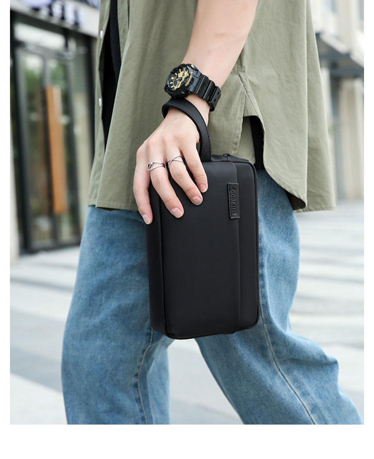 Whatna  セカンドバッグ メンズ クラッチ バッグ 防水性が高いボックス型 軽くて持 ハンドバッグ手持ちバッグ 手提げバッグ 化粧バッグフォーマル 結婚式 葬式 冠婚葬祭 パーティー バッグ-12