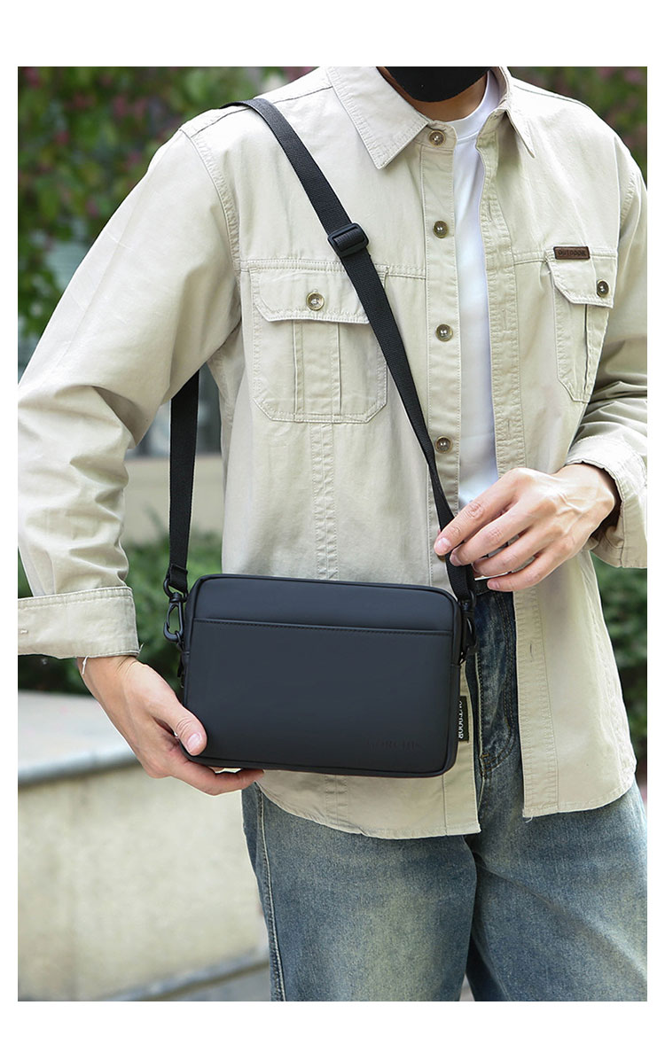 Whatna ワンショルダーバッグ メンズ ショルダーバッグ ボディー バッグ 斜め掛けバッグ 肩掛け胸バッグ 手持ちバッグ セカンドバッグ メッセンジャーバッグ 2室仕切 小さい 軽くて持防 水性が高い ショルダー肩掛けバッグ 男女兼用-10