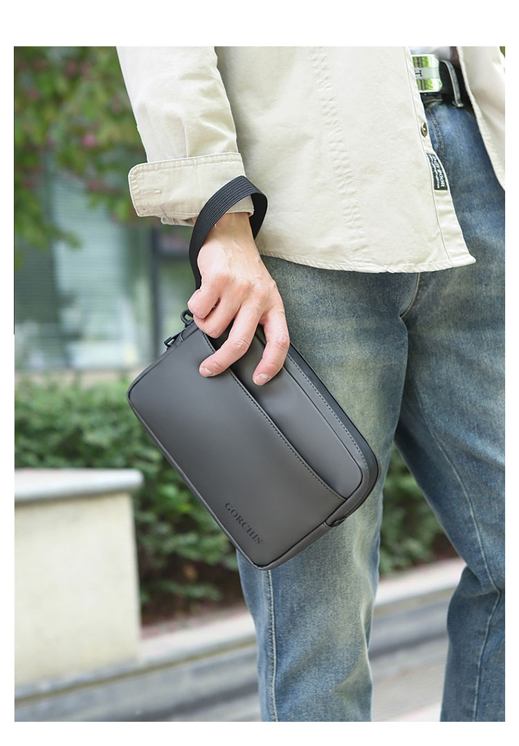 Whatna ワンショルダーバッグ メンズ ショルダーバッグ ボディー バッグ 斜め掛けバッグ 肩掛け胸バッグ 手持ちバッグ セカンドバッグ メッセンジャーバッグ 2室仕切 小さい 軽くて持防 水性が高い ショルダー肩掛けバッグ 男女兼用-8