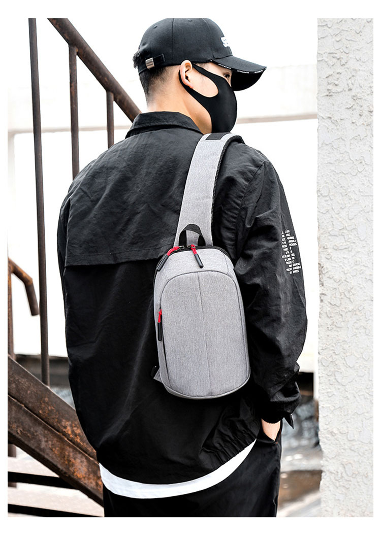 Whatna  ワンショルダーバッグ メンズ  レディース ボディバッグ 胸バッグ 肩掛けバッグ 手提げバック マザーズバッグ ダブルファスナー   左右付け替え可能 軽くて持 防水性が高い-12