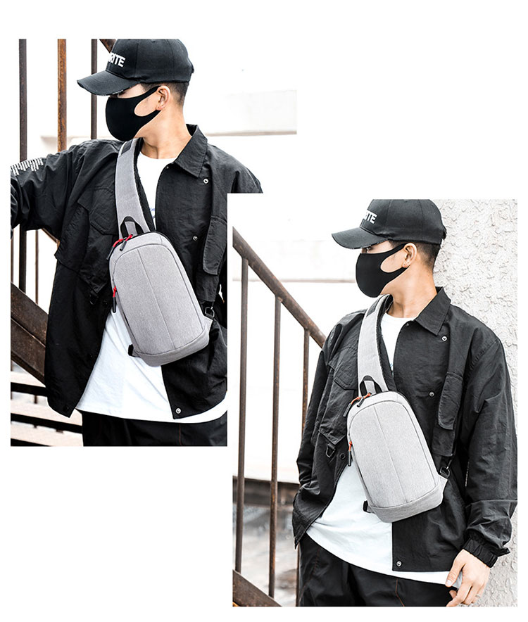 Whatna  ワンショルダーバッグ メンズ  レディース ボディバッグ 胸バッグ 肩掛けバッグ 手提げバック マザーズバッグ ダブルファスナー   左右付け替え可能 軽くて持 防水性が高い-11