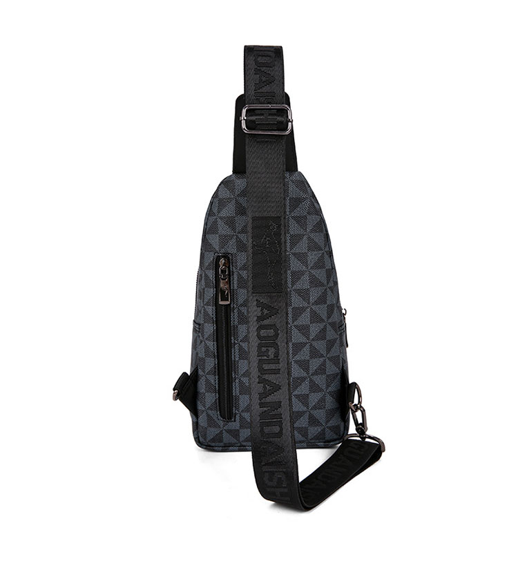 ワンショルダーメンズ ボディバッグ 斜め掛けバッグ肩掛け 胸バッグ メッセンジャーバッグ PUレザー大容量 イヤホン穴付き 左右に付け替え可 軽量 男女兼用-3