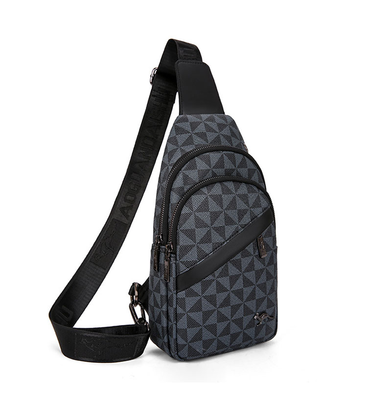 ワンショルダーメンズ ボディバッグ 斜め掛けバッグ肩掛け 胸バッグ メッセンジャーバッグ PUレザー大容量 イヤホン穴付き 左右に付け替え可 軽量 男女兼用-1