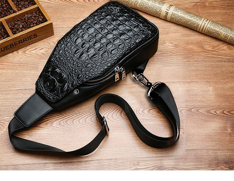 Whatna ワンショルダーメンズ ボディバッグ 斜め掛けバッグ肩掛け 胸バッグ メッセンジャーバッグ PUレザー大容量 イヤホン穴付き 左右に付け替え可 軽量 男女兼用-2