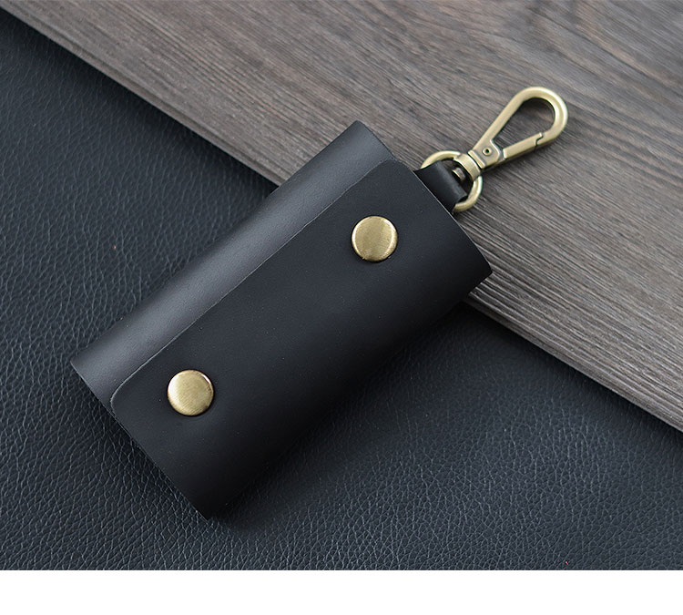 Whatna 天 然 牛 革 キーケース メンズ レディース スマートキーケース 6連フック カラビナ  車キーケース 厚 手 レザー本革  コンパクト 6色 PY-014-3