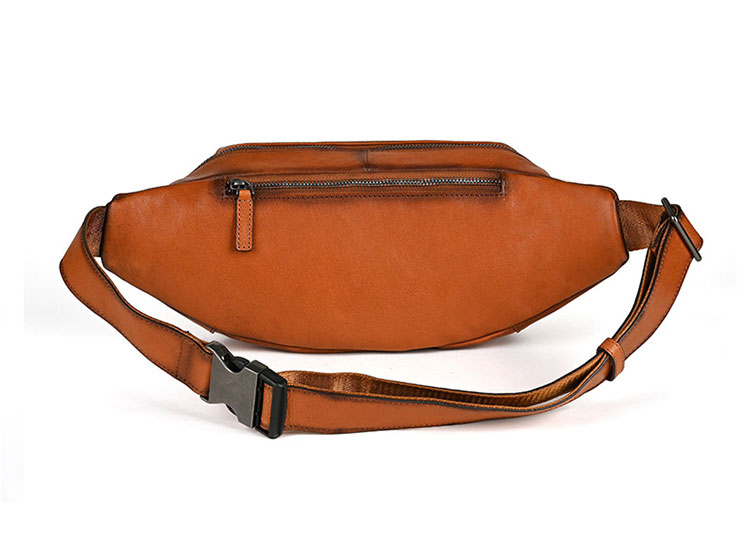 Whatna アンティーク風合い鞣し天 然 牛革 ウエストポーチ ウエストバッグ メンズ ミニショルダーバッグ 手作業で作 男女兼用 本革 斜めがけ ボディバッグ ワンショルダー 軽量 ブラウン 黒15026-3