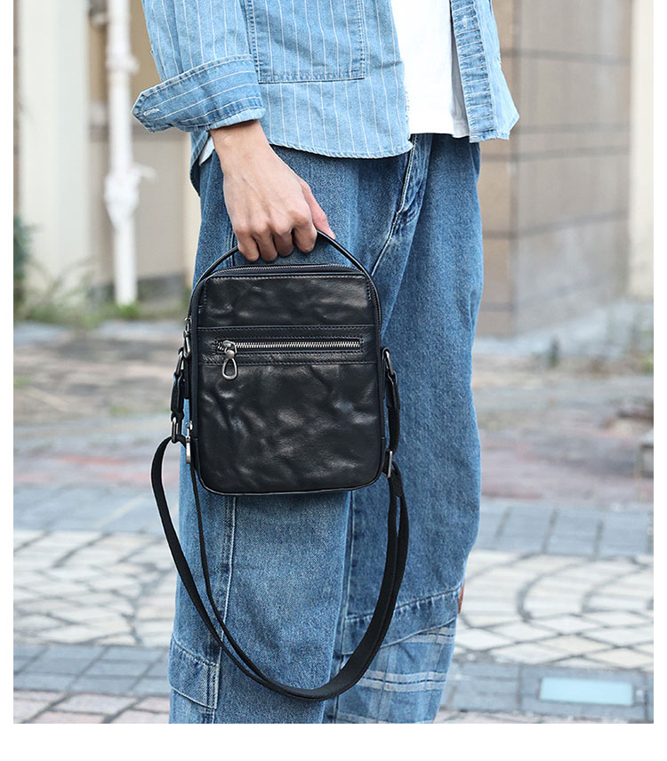 Whatna アンティーク風合い鞣し天 然 牛革ショルダーバッグ メンズ 3way 斜め掛け ボディバッグ 肩掛け バッグ 胸バッグ セカンドバッグ 2室仕切 ipad Mini 収納可 結婚式 バッグ ビジネス フォーマル 冠婚葬祭 バッグ 6668-9