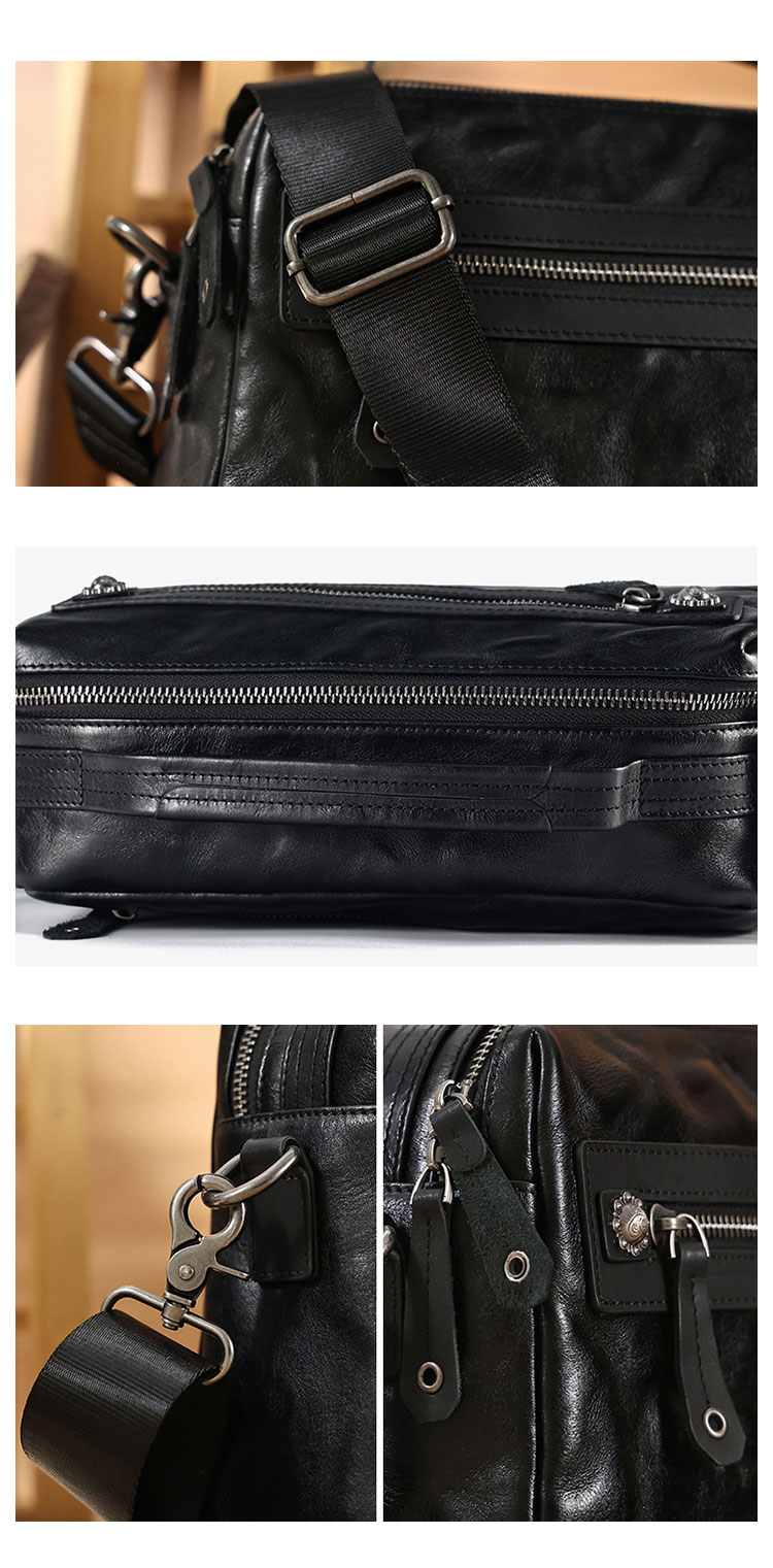 Whatna アンティーク風合い鞣し天 然 牛革ショルダーバッグ メンズ 3way 斜め掛け ボディバッグ 肩掛け バッグ 胸バッグ セカンドバッグ  ipad 10.5 収納可 結婚式 バッグ ビジネス フォーマル 冠婚葬祭 バッグ 6746-5