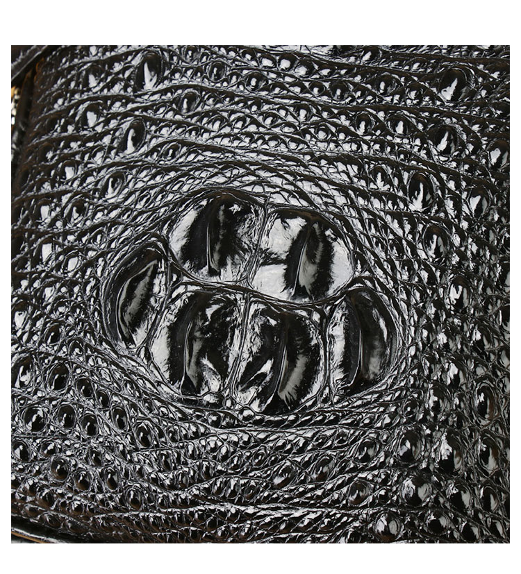 Whatna クロコダイル革 本革 斜めがけ ボディバッグ ワンショルダー メンズバッグ ボディ斜め掛け胸バッグ ワニ革 厚手 レザー 黑 ブラウン 6536-9