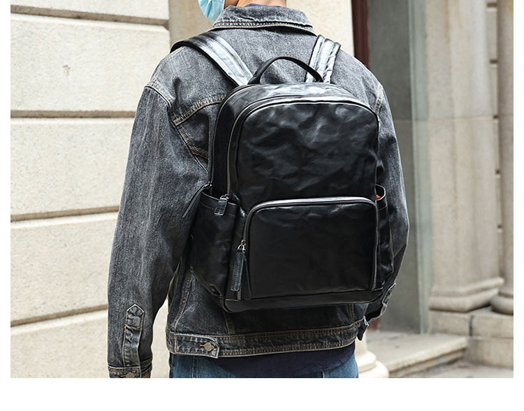 Whatna アンティーク風合い鞣し天 然 牛革ビジネスバッグメンズバッグ 手提げ・リュックの2WAY厚 手 本革 レザー A4 17インチpc収納可 旅行 出張用 通勤 通学 就活 面接 バッグ かばん 男性用 黒6691-9