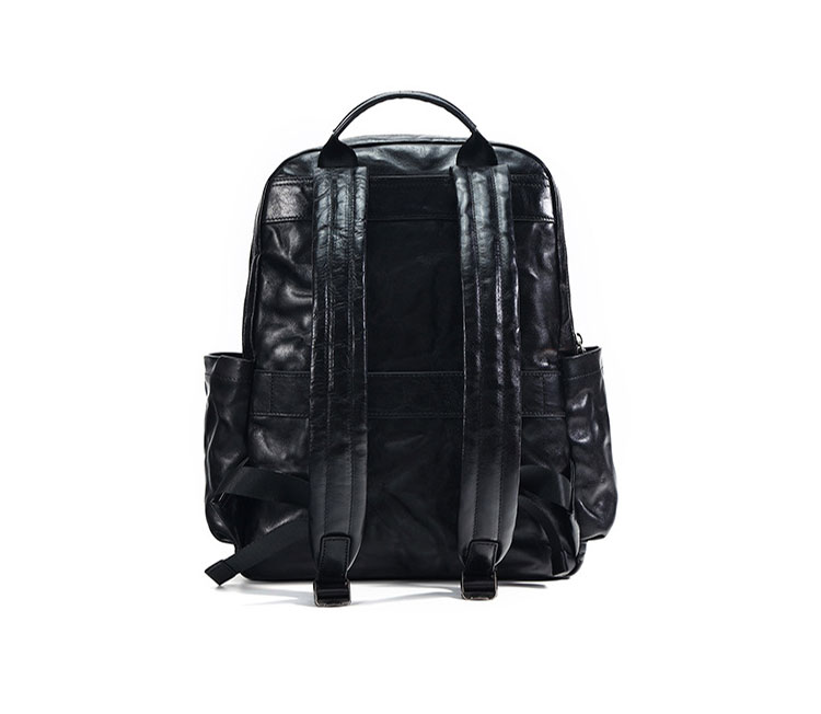 Whatna アンティーク風合い鞣し天 然 牛革ビジネスバッグメンズバッグ 手提げ・リュックの2WAY厚 手 本革 レザー A4 17インチpc収納可 旅行 出張用 通勤 通学 就活 面接 バッグ かばん 男性用 黒6691-4