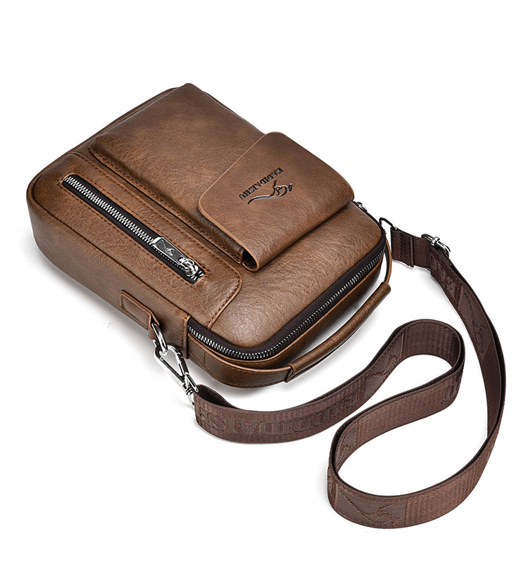 Whatna ワンショルダーバッグ メンズ 3way 斜め掛け ボディバッグ 胸バッグ  手提げバッグ セカンドバッグ 手持げバッグ 厚手PUレザー カジュアル フォーマル ビジネス 通学 通勤 肩掛けバッグ-4