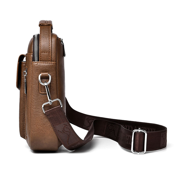 Whatna ワンショルダーバッグ メンズ 3way 斜め掛け ボディバッグ 胸バッグ  手提げバッグ セカンドバッグ 手持げバッグ 厚手PUレザー カジュアル フォーマル ビジネス 通学 通勤 肩掛けバッグ-2