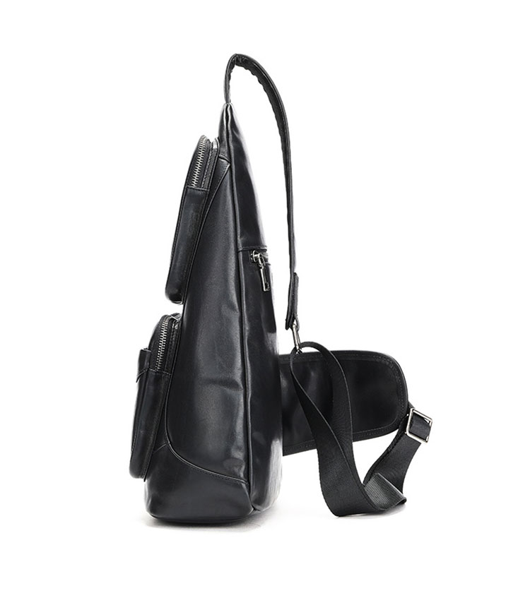 Whatna アンティーク風合い鞣し天 然 牛 革 斜めがけ ボディバッグ ワンショルダー メンズ ボディ斜め掛け 胸バッグ 肩掛けバック本革 厚手 レザー 左右付け替え可能 9176-3