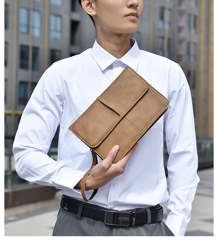 Whatna 2way 革 ミニセカンドバッグ メンズ バッグ クラッチ バッグ 小さい Ipad Mini収納可 厚手 レザー ハンドストラップ付 カード6枚収納可  手持ちバッグ 結婚式 バッグ フォーマル  ビジネス 冠婚葬祭 バッグ 男性用 紳士用 6999-11