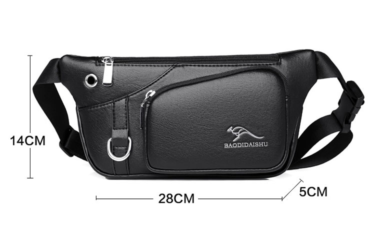 Whatna ワンショルダーメンズ 斜めがけ ボディバッグ  ウエストバッグ ウエストポーチ ショルダーバッグ 男女兼用 PUレザー本革 イヤホン穴付 キーリング付  軽量 黒 ブラウン 2035-5