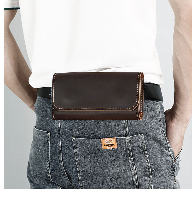 Whatna 2WAY 天然 牛 革 ミニセカンド バッグ メンズ 2way クラッチ 手持ち バッグ ウェストポーチ ベルトバッグ厚手レザー 通学 通勤 旅行ビジネス カジュアル フォーマル バッグ 紳士用 男性用 18Y--405-7