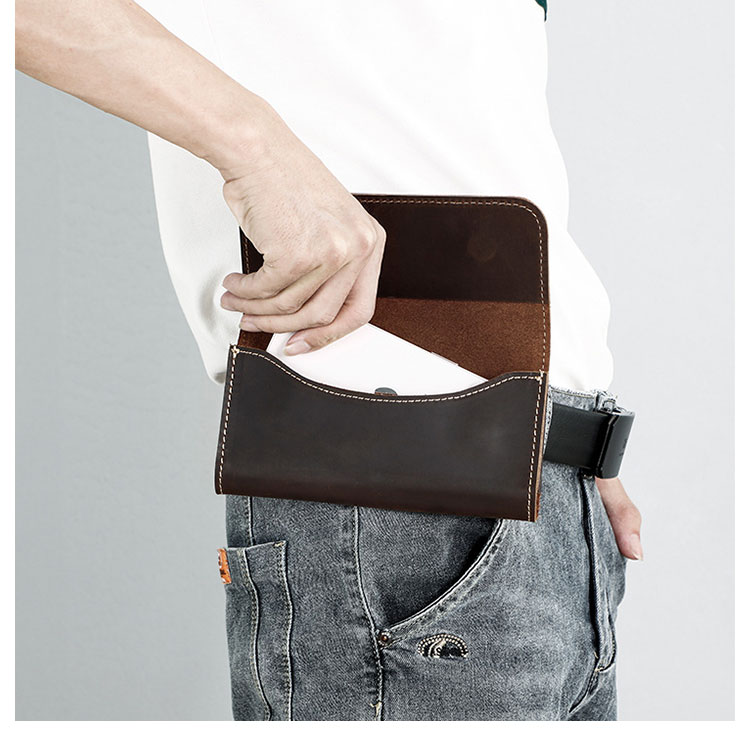 Whatna 2WAY 天然 牛 革 ミニセカンド バッグ メンズ 2way クラッチ 手持ち バッグ ウェストポーチ ベルトバッグ厚手レザー 通学 通勤 旅行ビジネス カジュアル フォーマル バッグ 紳士用 男性用 18Y--405-6
