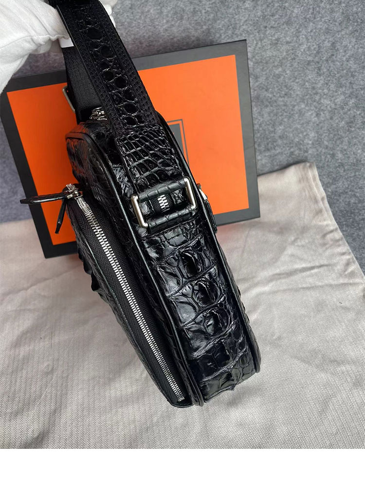 Whatna ショルダーバッグ メンズ ポシェットメッセンジャーバッグ 縦型 ipad 9.7収納可さめ ビジネスバッグ小さい ダブルファスナー 本革 本皮 通勤 通学 斜めがけバッグ かばん男性用 黒5215-4