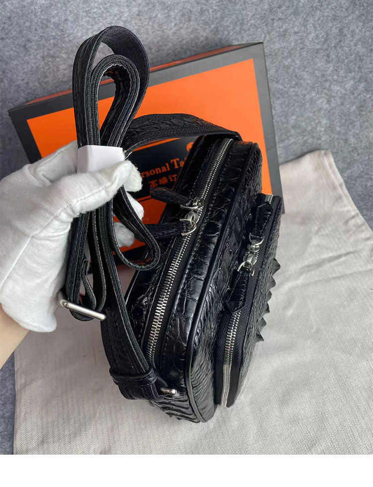 Whatna ショルダーバッグ メンズ ポシェットメッセンジャーバッグ 縦型 ipad 9.7収納可さめ ビジネスバッグ小さい ダブルファスナー 本革 本皮 通勤 通学 斜めがけバッグ かばん男性用 黒5215-3