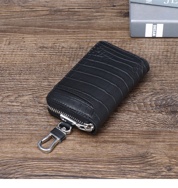 Whatna キーケース メンズ レディース スマートキーケース 6連フック カラビナ  車キーケース 厚 手 レザー本革  コンパクト カードキーケース カード入れ 5302-4