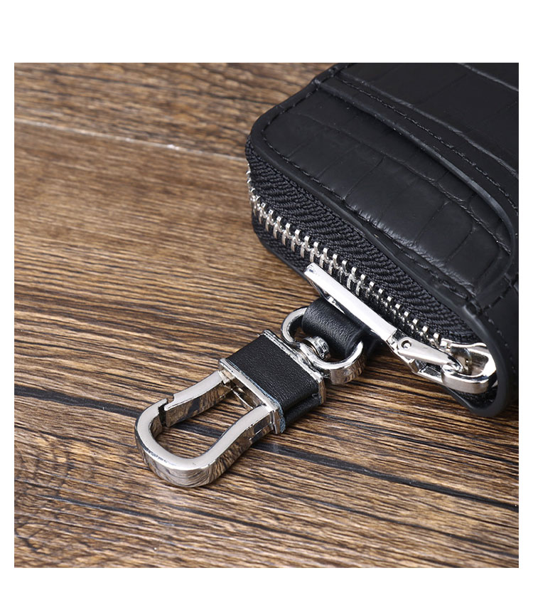 Whatna キーケース メンズ レディース スマートキーケース 6連フック カラビナ  車キーケース 厚 手 レザー本革  コンパクト カードキーケース カード入れ 5302-7