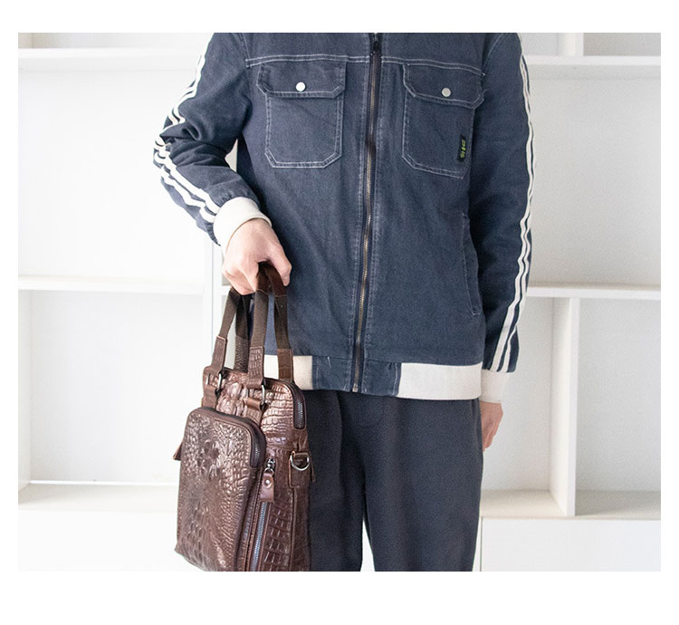 Whatna 天 然 牛革 ショルダーバッグ メンズ 2way 斜め掛け 手提げバッグ ビジネス バッグ セカンドバッグ 手持げバッグ 本革 厚手 レザー Ipad 10.5収納可 カジュアル フォーマル ビジネス 通学 通勤 肩掛け バッグ 自転車かばん プレゼント男性-9