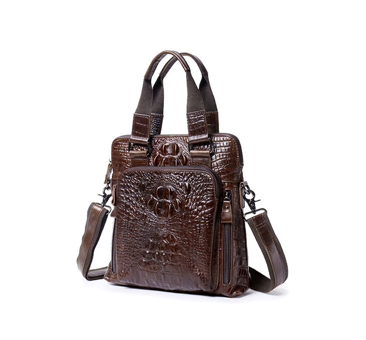 Whatna 天 然 牛革 ショルダーバッグ メンズ 2way 斜め掛け 手提げバッグ ビジネス バッグ セカンドバッグ 手持げバッグ 本革 厚手 レザー Ipad 10.5収納可 カジュアル フォーマル ビジネス 通学 通勤 肩掛け バッグ 自転車かばん プレゼント男性-2