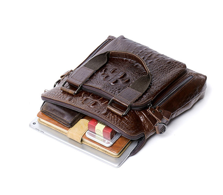 Whatna 天 然 牛革 ショルダーバッグ メンズ 2way 斜め掛け 手提げバッグ ビジネス バッグ セカンドバッグ 手持げバッグ 本革 厚手 レザー Ipad 10.5収納可 カジュアル フォーマル ビジネス 通学 通勤 肩掛け バッグ 自転車かばん プレゼント男性-6