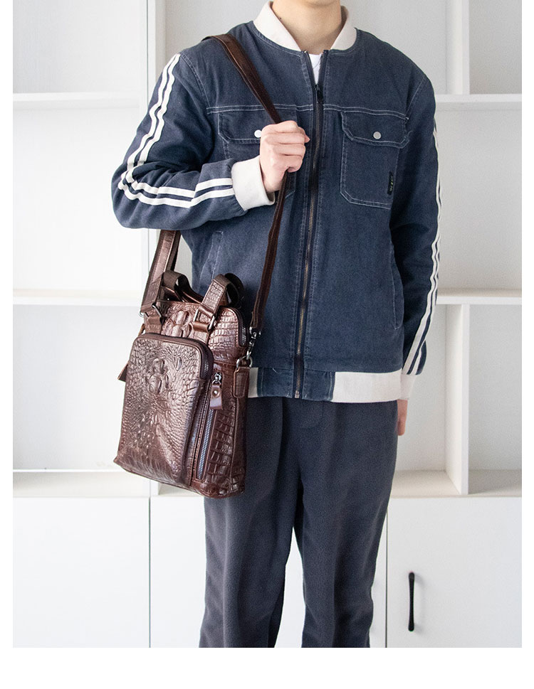 Whatna 天 然 牛革 ショルダーバッグ メンズ 2way 斜め掛け 手提げバッグ ビジネス バッグ セカンドバッグ 手持げバッグ 本革 厚手 レザー Ipad 10.5収納可 カジュアル フォーマル ビジネス 通学 通勤 肩掛け バッグ 自転車かばん プレゼント男性-10