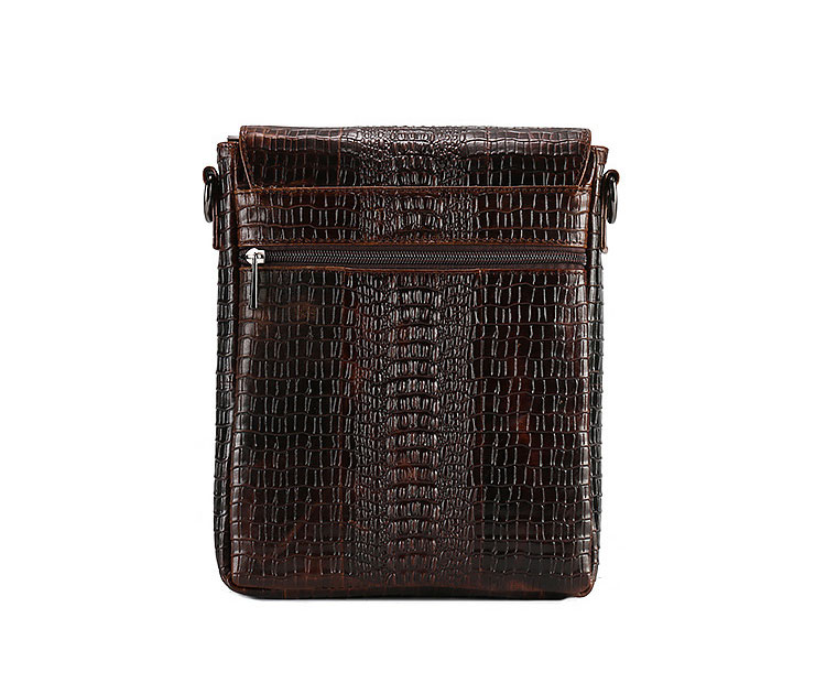 Whatna クロコダイル型押し天 然 牛 革 ショルダーバッグ メンズ メッセンジャーバッグ 本革 本皮 縦型 小さめビジネスバッグ厚手 レザー通勤 通学 斜めがけバッグ オシャレ な シンプル な 軽量 実用 自転車 かばん男性用  3118-2