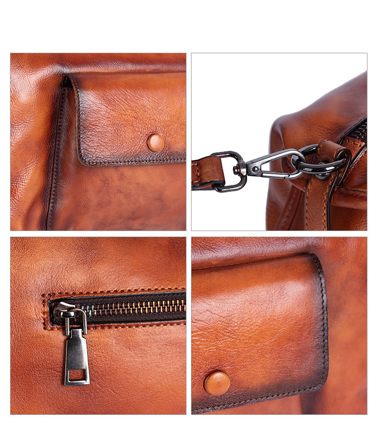 Whatna アンティーク風合い鞣し天 然 牛革 ビジネスバッグメンズ 2way ショルダー 手提げバッグ ブリーフケース2室仕切 14インチPC対応 旅行 出張 通勤 通学 就活 面接 バッグ かばん 男性用2061-8