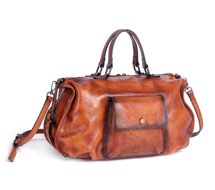 Whatna アンティーク風合い鞣し天 然 牛革 ビジネスバッグメンズ 2way ショルダー 手提げバッグ ブリーフケース2室仕切 14インチPC対応 旅行 出張 通勤 通学 就活 面接 バッグ かばん 男性用2061-2