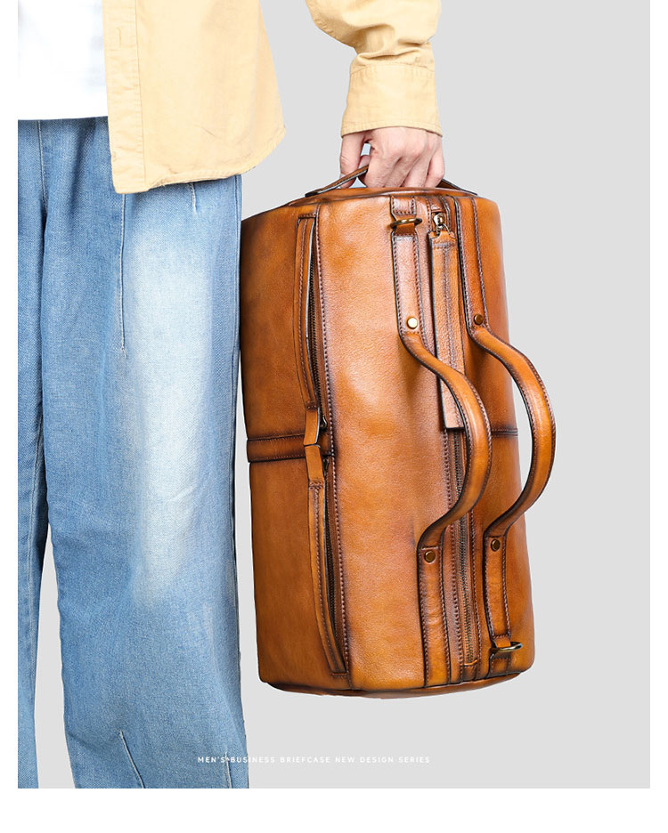 Whatna アンティーク風合い鞣し天 然 牛革 ビジネスバッグメンズ 2way ショルダー 手提げバッグ ブリーフケース14インチPC対応 旅行 出張 通勤 通学 就活 面接 バッグ かばん 男性用2061-9