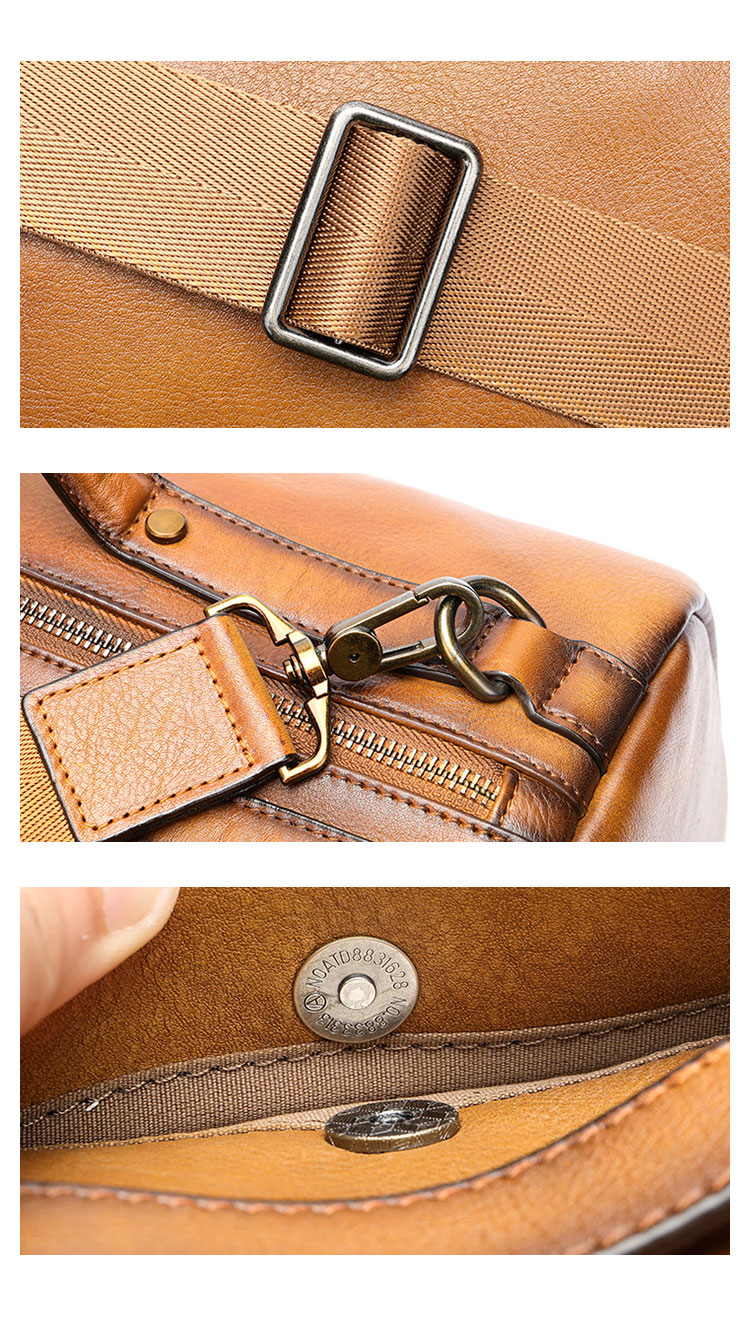 Whatna アンティーク風合い鞣し天 然 牛革 ビジネスバッグメンズ 2way ショルダー 手提げバッグ ブリーフケース14インチPC対応 旅行 出張 通勤 通学 就活 面接 バッグ かばん 男性用2061-5