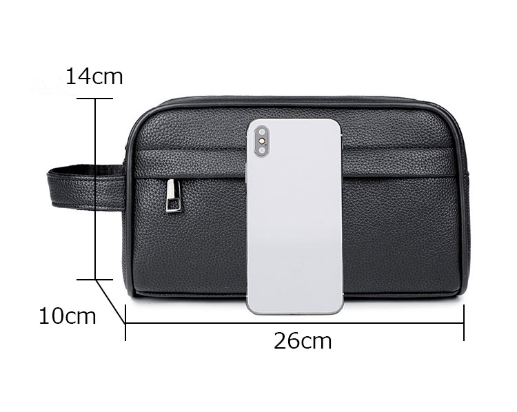 Whatna 2WAYハンドル ドラム型セカンドバッグ メンズ バッグ クラッチ バッグ 小さい 手持ちバッグ ボックス型 厚手 pu レザー 化粧バッグ 結婚式 バッグ フォーマル ビジネス 冠婚葬祭 バッグ 男性用 紳士用-6