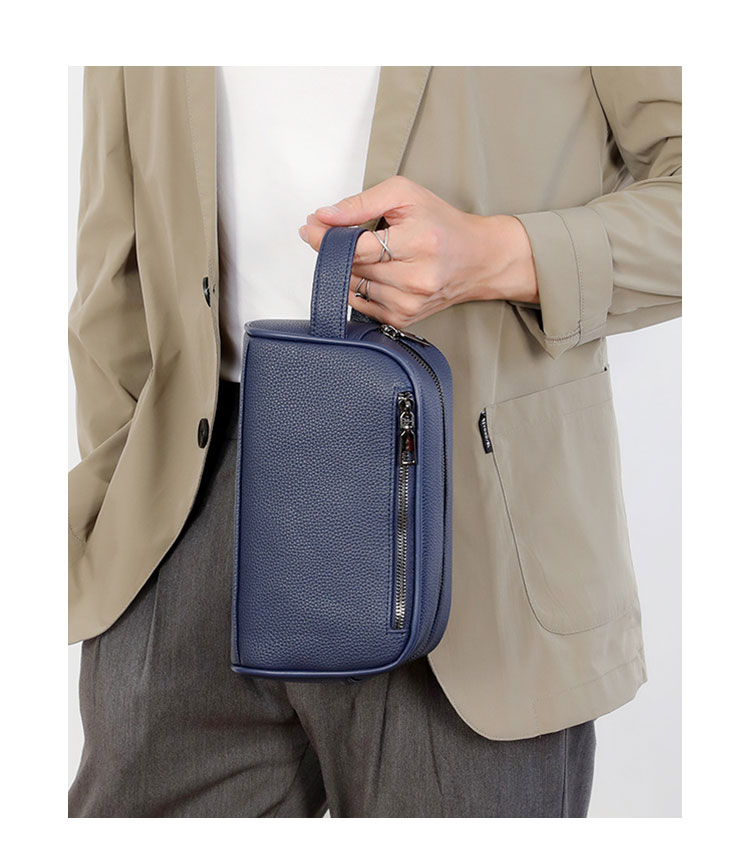 Whatna 2WAYハンドル ドラム型セカンドバッグ メンズ バッグ クラッチ バッグ 小さい 手持ちバッグ ボックス型 厚手 pu レザー 化粧バッグ 結婚式 バッグ フォーマル ビジネス 冠婚葬祭 バッグ 男性用 紳士用-10