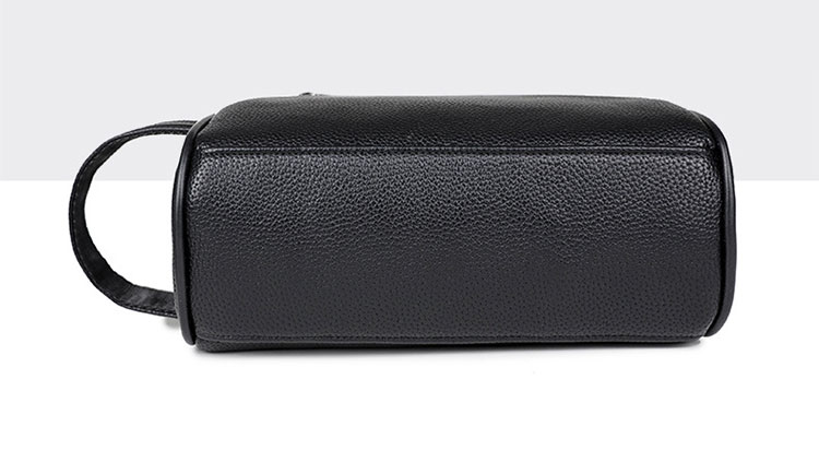 Whatna 2WAYハンドル ドラム型セカンドバッグ メンズ バッグ クラッチ バッグ 小さい 手持ちバッグ ボックス型 厚手 pu レザー 化粧バッグ 結婚式 バッグ フォーマル ビジネス 冠婚葬祭 バッグ 男性用 紳士用-5