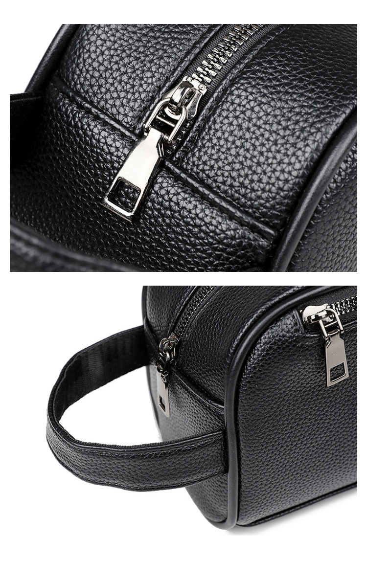 Whatna 2WAYハンドル ドラム型セカンドバッグ メンズ バッグ クラッチ バッグ 小さい 手持ちバッグ ボックス型 厚手 pu レザー 化粧バッグ 結婚式 バッグ フォーマル ビジネス 冠婚葬祭 バッグ 男性用 紳士用-9