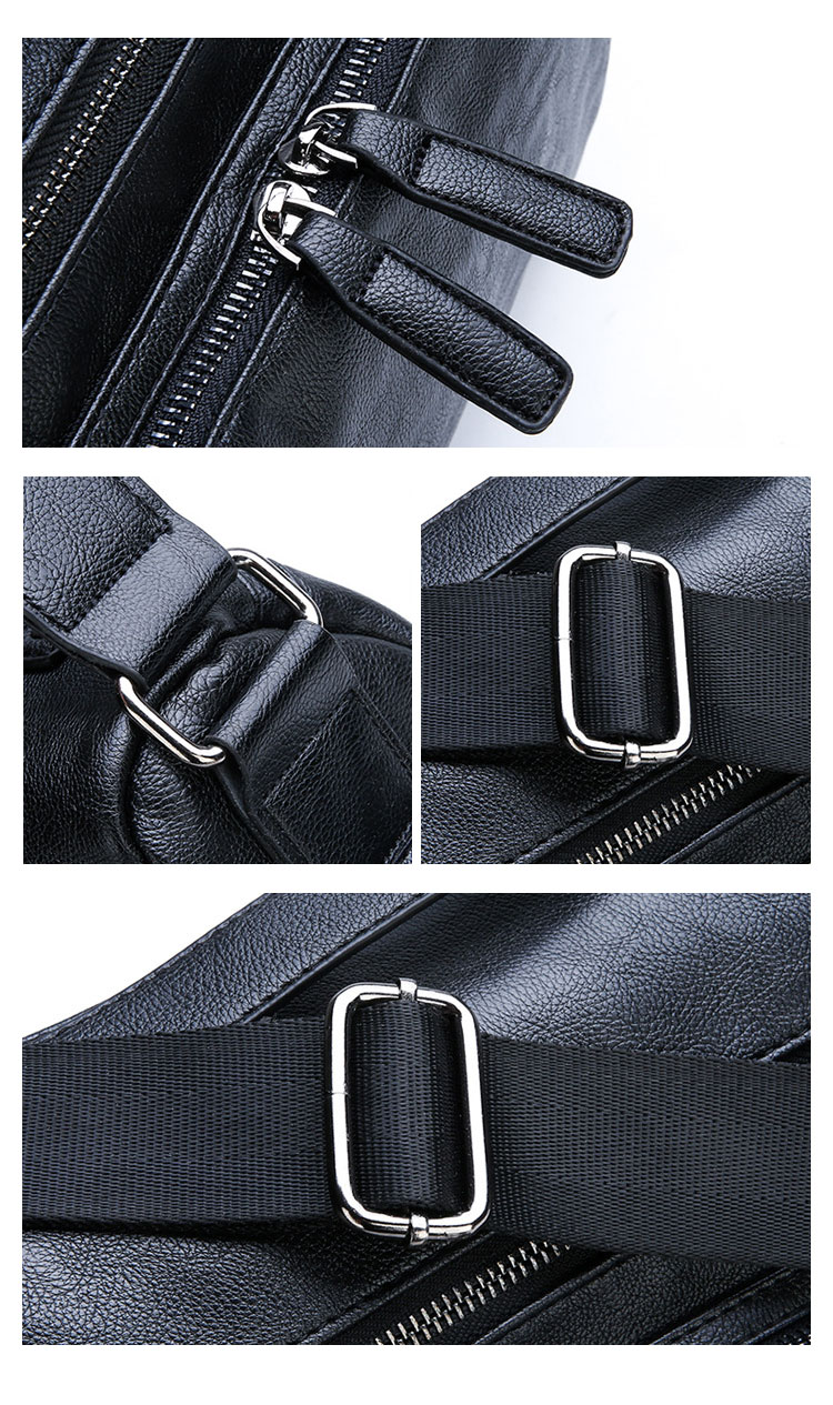 Whatna ワンショルダーバッグ メンズ 3way 手提げバッグ トートバッグ斜め掛け ボディバッグ 胸バッグ手持げバッグ セカンドバッグ ダブルファスナー A4 カジュアル フォーマル ビジネス 通学 通勤 肩掛けバッグ 8002-8