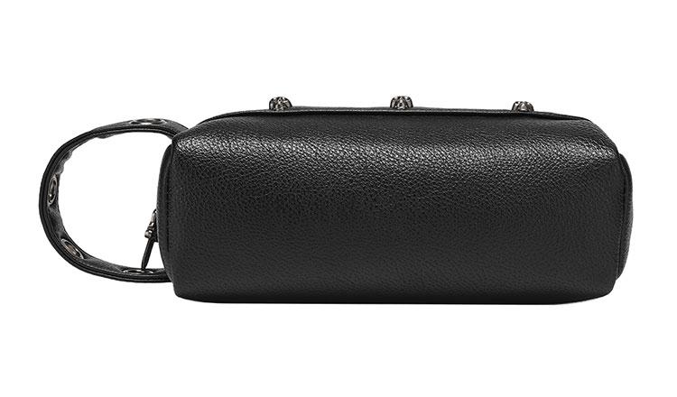 Whatna 2WAYハンドル ドラム型セカンドバッグ メンズ バッグ クラッチ バッグ 小さい 手持ちバッグ ボックス型 厚手 pu レザー 化粧バッグ 結婚式 バッグ フォーマル ビジネス 冠婚葬祭 バッグ 男性用 紳士用-5