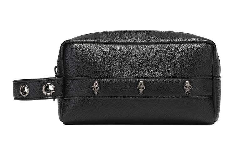 Whatna 2WAYハンドル ドラム型セカンドバッグ メンズ バッグ クラッチ バッグ 小さい 手持ちバッグ ボックス型 厚手 pu レザー 化粧バッグ 結婚式 バッグ フォーマル ビジネス 冠婚葬祭 バッグ 男性用 紳士用-2