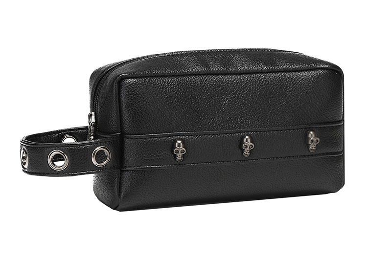 Whatna 2WAYハンドル ドラム型セカンドバッグ メンズ バッグ クラッチ バッグ 小さい 手持ちバッグ ボックス型 厚手 pu レザー 化粧バッグ 結婚式 バッグ フォーマル ビジネス 冠婚葬祭 バッグ 男性用 紳士用-3