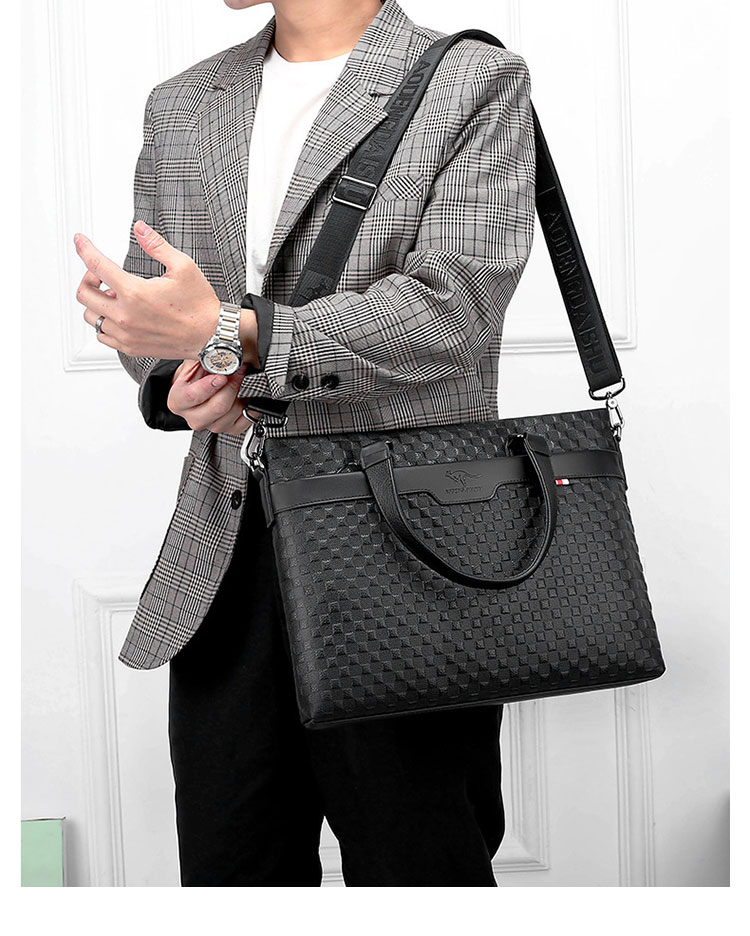 Whatna ビジネスバッグ メンズ  ブリーフケース リクルートバッグ 手提げバッグ ショルダーバッグpuレザー大 15センチPC A4 収納可 仕事 出張 旅行 通学 通勤 就活 バッグ肩掛けバッグ プレゼント男性-12