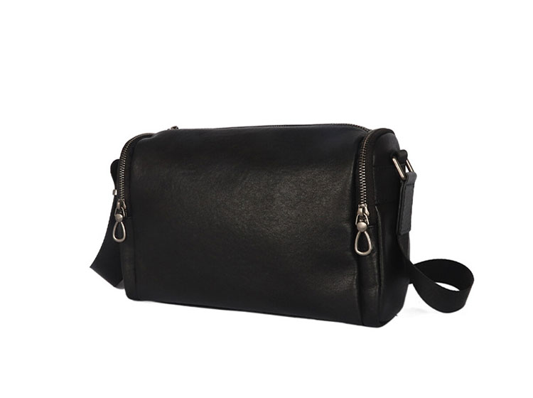 Whatna アンティーク風合い鞣し天 然 牛革ショルダーバッグ メンズ メッセンジャーバッグ ボディ斜め掛け胸バッグ かばん斜めがけ 小さめ ビジネスバッグ A4 ipad 10.5収納可 本革 通勤 通学 斜めがけバッグ 自転車 かばん男性用 黒YH8001-3