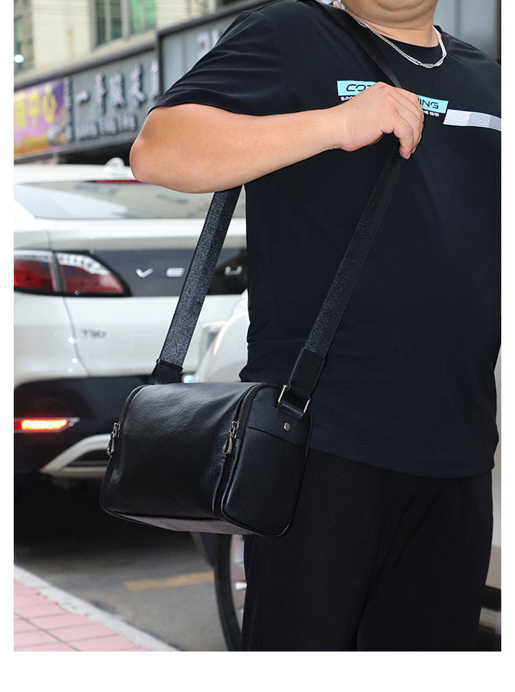 Whatna アンティーク風合い鞣し天 然 牛革ショルダーバッグ メンズ メッセンジャーバッグ ボディ斜め掛け胸バッグ かばん斜めがけ 小さめ ビジネスバッグ A4 ipad 10.5収納可 本革 通勤 通学 斜めがけバッグ 自転車 かばん男性用 黒YH8001-9