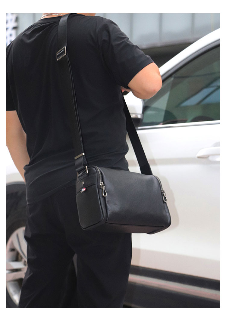 Whatna アンティーク風合い鞣し天 然 牛革ショルダーバッグ メンズ メッセンジャーバッグ ボディ斜め掛け胸バッグ かばん斜めがけ 小さめ ビジネスバッグ A4 ipad 10.5収納可 本革 通勤 通学 斜めがけバッグ 自転車 かばん男性用 黒YH8001-8