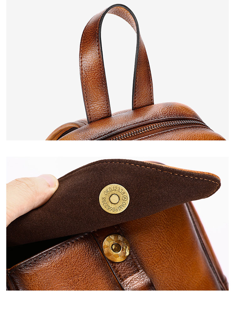 Whatna アンティーク風合い鞣し天 然 牛 革 ワンショルダーメンズバッグボディバッグ 胸バッグ斜めがけバッグ 肩掛けバッグ  本革 厚手 レザー プレゼント 紳士用 男性用 13619-5